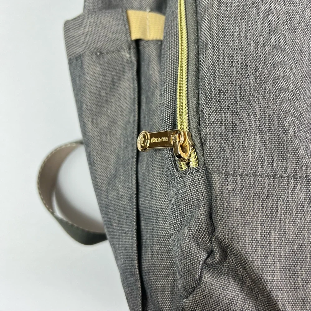 Aofider Gray with Gold accents Diaper Bag Backpack Like New Cond. - Picture 4 of 7